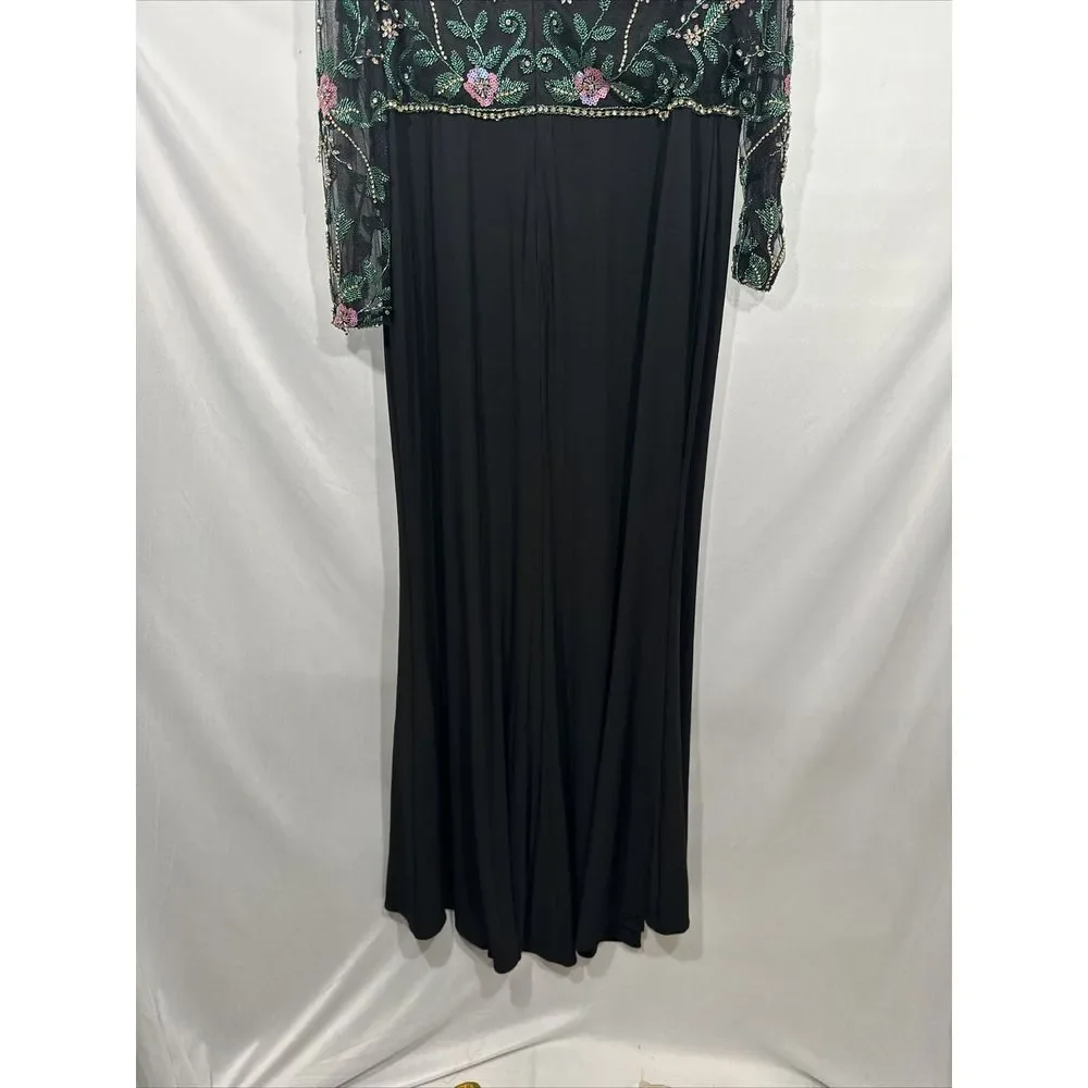 NWT $698 Mac Duggal [ 18 ]‎ Beaded Illusion High Neck Trumpet Gown Black #G1884 - Picture 16 of 16